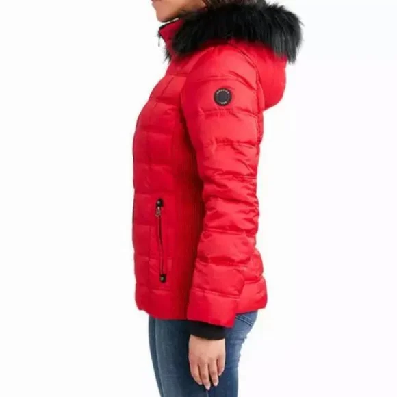 Nautica Womens Faux Fur Trim Hooded Midweight Puffer Jacket - Picture 11 of 12